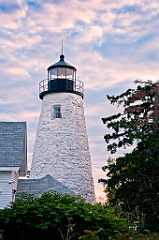 Dice Head Lighthouse Tower as Sun Sets Behind